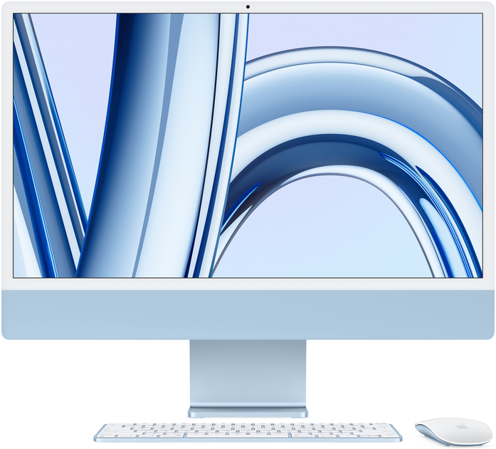 Monoblock Apple iMac 24" M3 4.5K 8-rdzeniowy GPU 256GB Blue (MQRC3D/A) - obraz 1