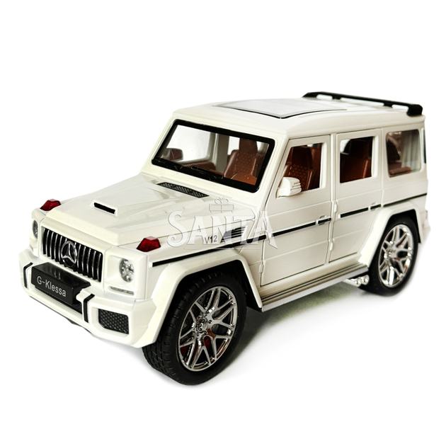 Машинка металева Mercedes-Benz G63 AMG Гелінтваген мерседес білий 1:24 світло, інерція, відчиняються двері, багажник, капот, 22*8*9,5см (AP-1834) - зображення 2
