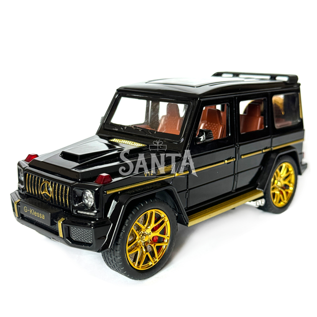 Машинка металева Mercedes-Benz G63 AMG Гелінтваген мерседес чорний 1:24 світло, інерція, відчиняються двері, багажник, капот, 22*8*9,5см (AP-1834) - зображення 3