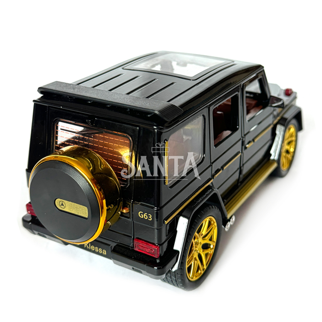 Машинка металева Mercedes-Benz G63 AMG Гелінтваген мерседес чорний 1:24 світло, інерція, відчиняються двері, багажник, капот, 22*8*9,5см (AP-1834) - зображення 5