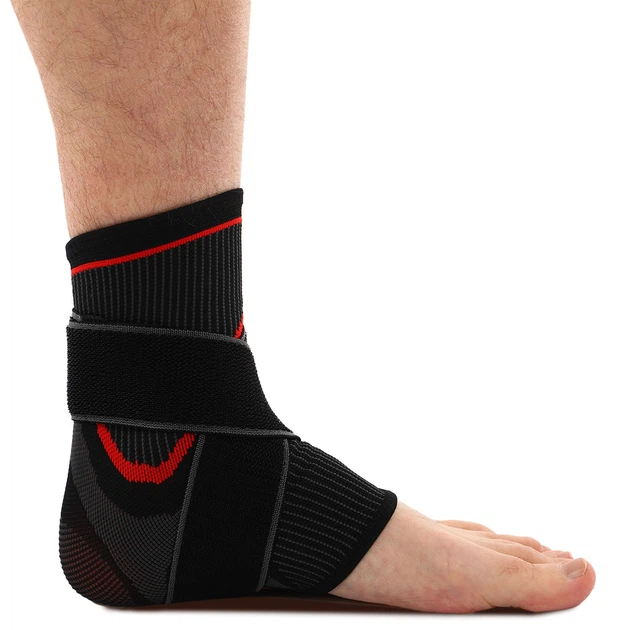Бандаж на голеностоп с фиксирующим ремнем фиксатор голеностопа Sibote Fit 7206 Black-Grey - изображение 5