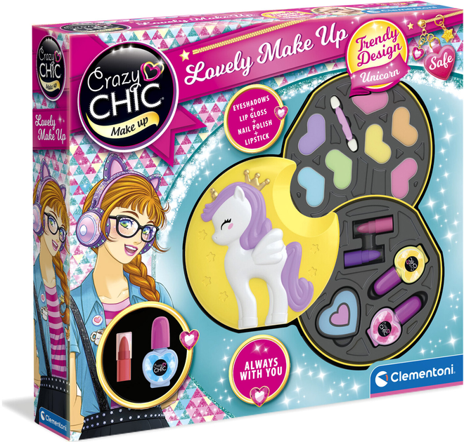 Набір для макіяжу Clementoni Crazy Chic Lovely Make Up Unicorn (8005125186532) - зображення 1