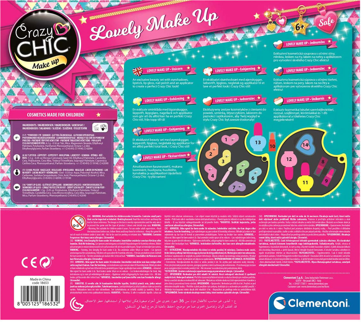 Zestaw do makijażu Clementoni Crazy Chic Lovely Make Up Unicorn (8005125186532) - obraz 3
