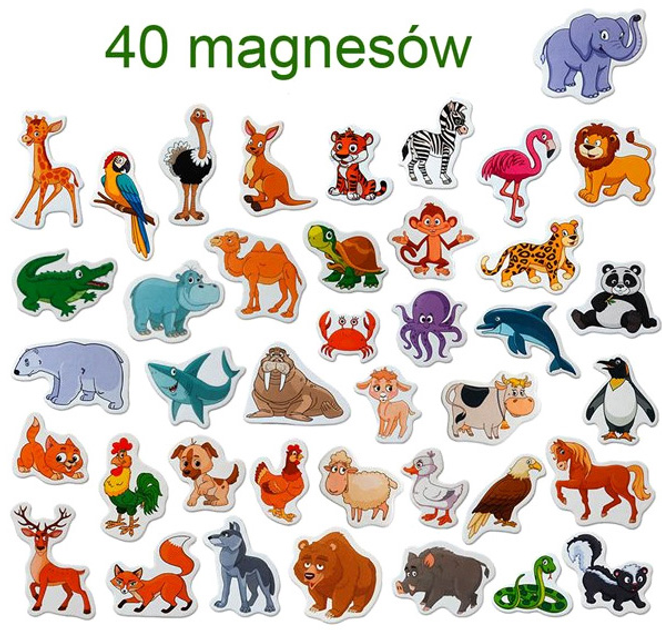 Zestaw magnesów Maksik Zwierzęta 40 szt (4820215154468) - obraz 2