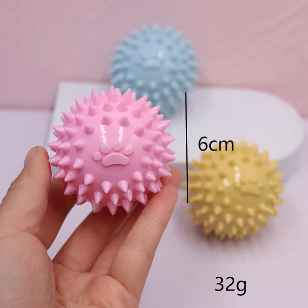 Игрушка-мяч для чистки зубов собак Spiky Dog Toy Ball, Голубой - Фото 5 Игрушка-мяч для чистки зубов собак Spiky Dog Toy Ball, Голубой - изображение 5