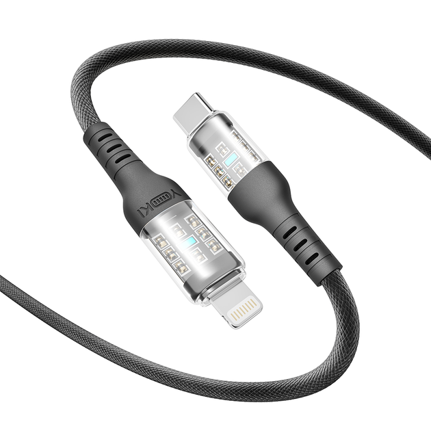 Кабель для зарядки и обмена данными USB YOKI YK-CY23 CYBER Series Type-C to Lightning 30W (3A/10V) 1.2m Черный - Фото 4 Кабель для зарядки и обмена данными USB YOKI YK-CY23 CYBER Series Type-C to Lightning 30W (3A/10V) 1.2m Черный - изображение 4