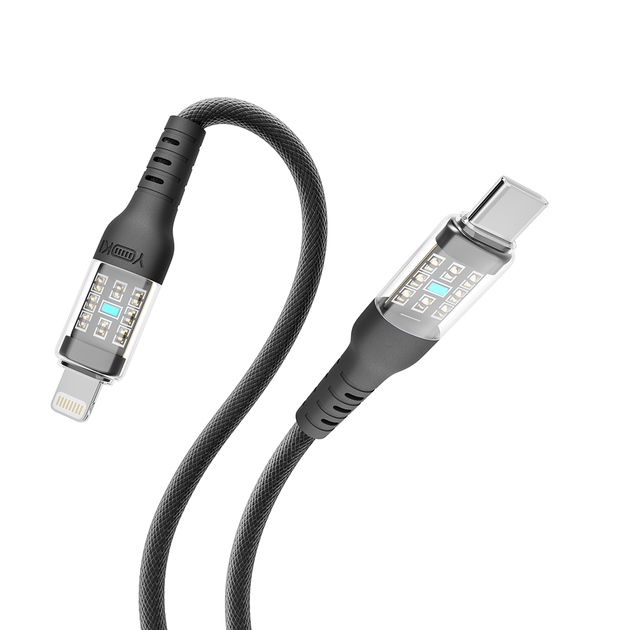 Кабель для зарядки и обмена данными USB YOKI YK-CY23 CYBER Series Type-C to Lightning 30W (3A/10V) 1.2m Черный - Фото 6 Кабель для зарядки и обмена данными USB YOKI YK-CY23 CYBER Series Type-C to Lightning 30W (3A/10V) 1.2m Черный - изображение 6
