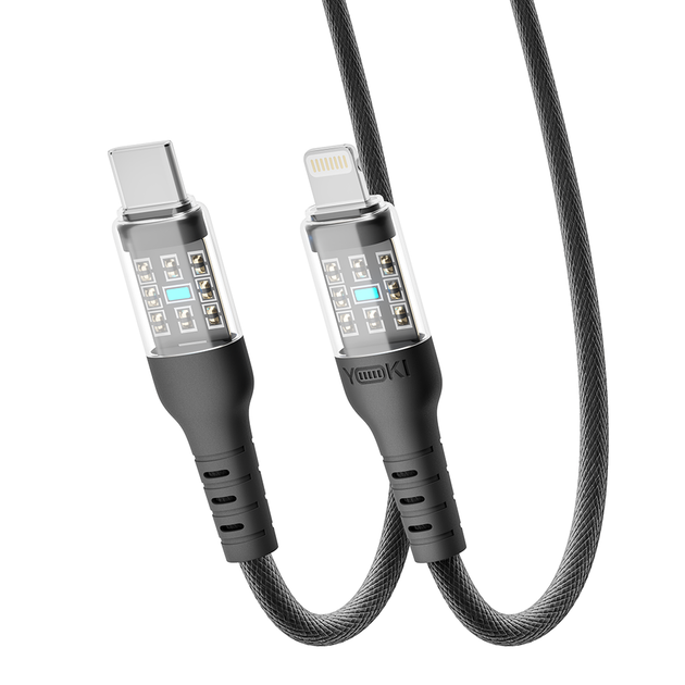 Кабель для зарядки и обмена данными USB YOKI YK-CY23 CYBER Series Type-C to Lightning 30W (3A/10V) 1.2m Черный - Фото 7 Кабель для зарядки и обмена данными USB YOKI YK-CY23 CYBER Series Type-C to Lightning 30W (3A/10V) 1.2m Черный - изображение 7