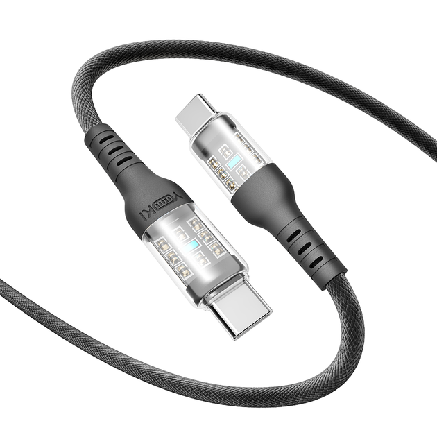 Кабель для зарядки и обмена данными USB YOKI YK-CY23 CYBER Series Type-C to Type-C 60W (3A/20V) 1.2m Черный - изображение 4