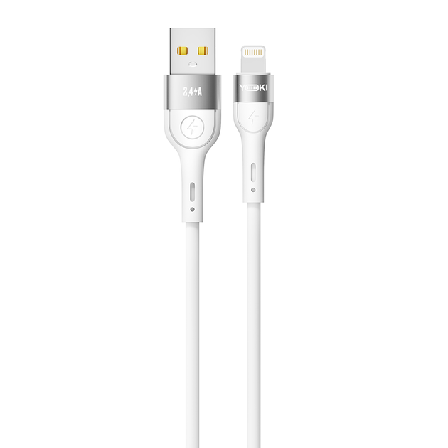 Кабель для зарядки и обмена данными USB YOKI YK-EX11 EXTRA Series USB/Lightning 12W (2.4A/5V) 0.25m White - Фото 1 Кабель для зарядки и обмена данными USB YOKI YK-EX11 EXTRA Series USB/Lightning 12W (2.4A/5V) 0.25m White - изображение 1