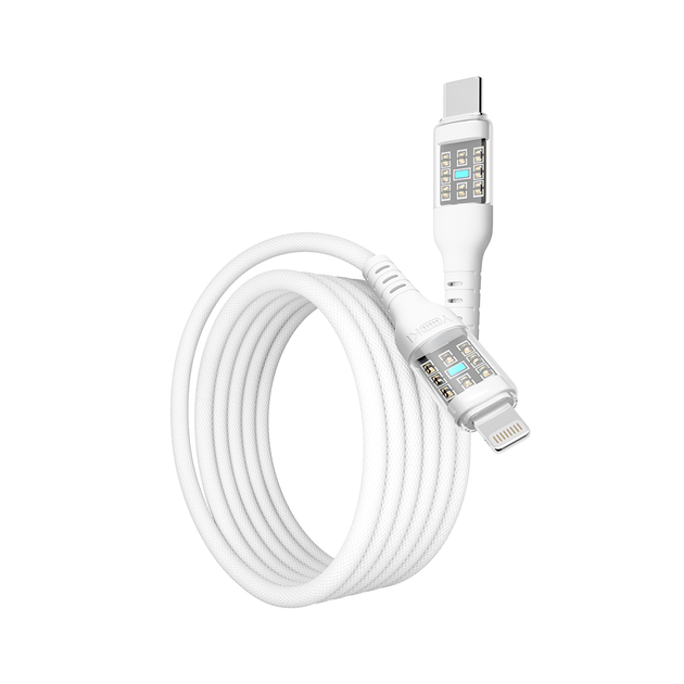 Кабель для зарядки та обміну даними USB YOKI YK-CY23 CYBER Series Type-C to Lightning 30W (3A/10V) 1.2m Білий - Фото 5 Кабель для зарядки та обміну даними USB YOKI YK-CY23 CYBER Series Type-C to Lightning 30W (3A/10V) 1.2m Білий - зображення 5