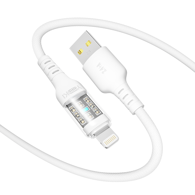 Кабель для заряджання та обміну даними USB YOKI YK-CY23 CYBER Series USB/Lightning 12W (2.4A/5V) 1.2m Білий - Фото 4 Кабель для заряджання та обміну даними USB YOKI YK-CY23 CYBER Series USB/Lightning 12W (2.4A/5V) 1.2m Білий - зображення 4