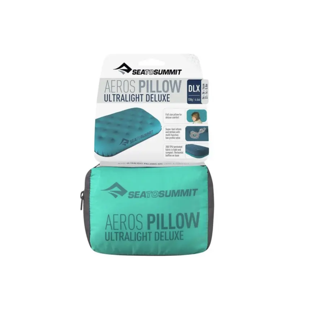 Подушка надувная Sea to Summit Aeros Ultralight Pillow Deluxe, 14х56х36см, Sea Foam (STS APILULDLXSF) - Фото 3 Подушка надувная Sea to Summit Aeros Ultralight Pillow Deluxe, 14х56х36см, Sea Foam (STS APILULDLXSF) - изображение 3
