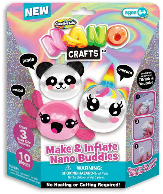 Набір для творчості Creative Kids Make and Inflate Nano Buddies (0653899648299) - зображення 1