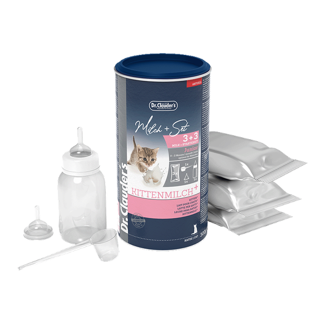 Dr.Clauder's Aufbau Plus Kittenmilch Сухе молоко для кошенят з Omega-3 + FOS 300 г Набір (пляшечка + 3пакети + 2соски + ложка) - зображення 2