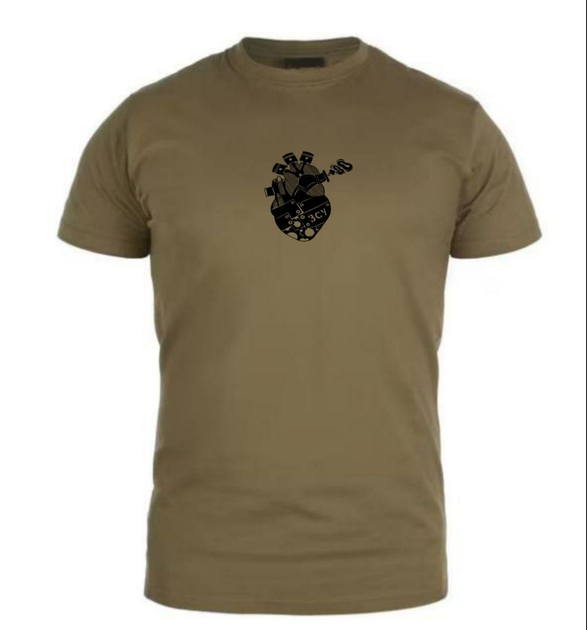 Хлопковая футболка ВСУ с принтом Сердце олива 46 - изображение 1