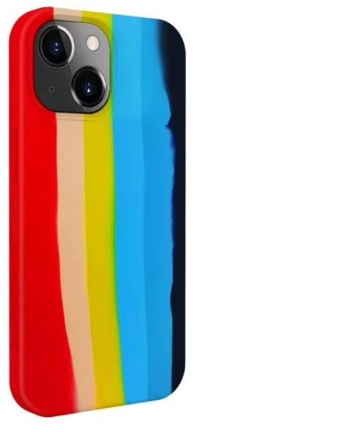 Etui plecki Evelatus Silicone case Multi-Colored do Apple iPhone 14 Rainbow (4752192063320) - obraz 1