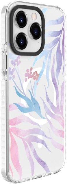 Etui plecki Evelatus MagSafe Customized Print Flower do Apple iPhone 15 Pro Max Pink/Transparent (4752192067274) - obraz 1