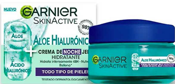 Нічний крем для обличчя Garnier Skinactive Aloe Hyaluronic 50 мл (3600542541510) - зображення 1