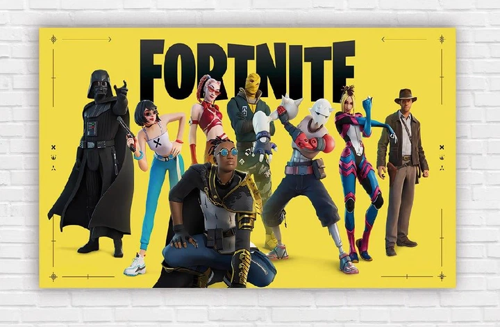 Бумажный плакат "Фортнайт/Fortnite, желтый фон" 120х75см - Фото 1 Бумажный плакат "Фортнайт/Fortnite, желтый фон" 120х75см - изображение 1