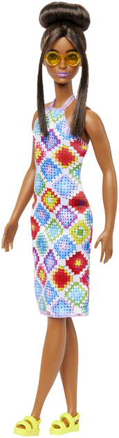 Lalka Barbie Fashionistas w kolorowej sukience (194735094035) - obraz 1