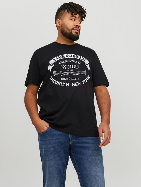 Футболка хлопковая мужская Jack & Jones 12236899 4XL Черная ...