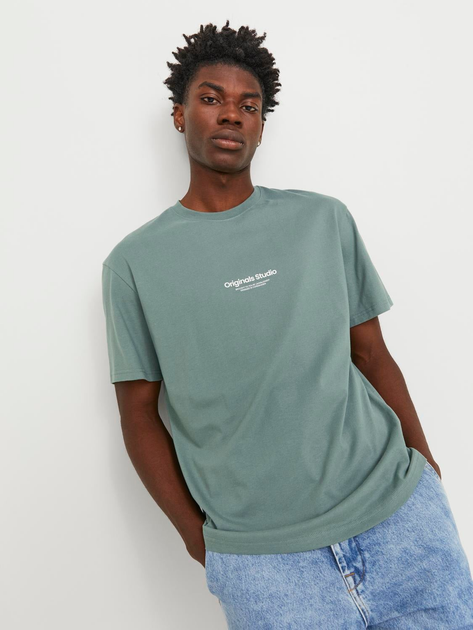 Футболка хлопковая длинная мужская Jack & Jones 12240121 L Голубая ...