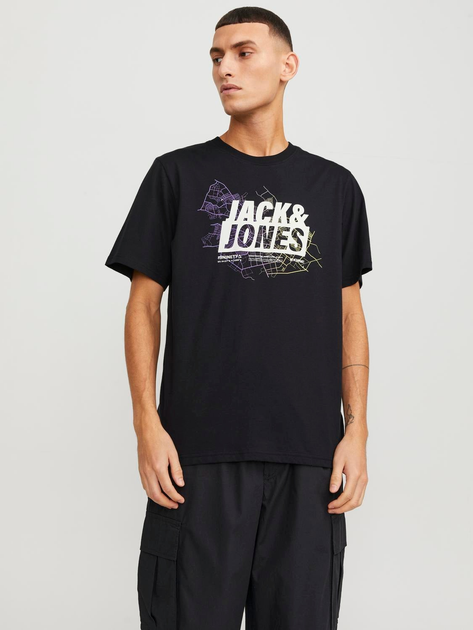 Футболка хлопковая мужская Jack & Jones 12252376 L Черная ...