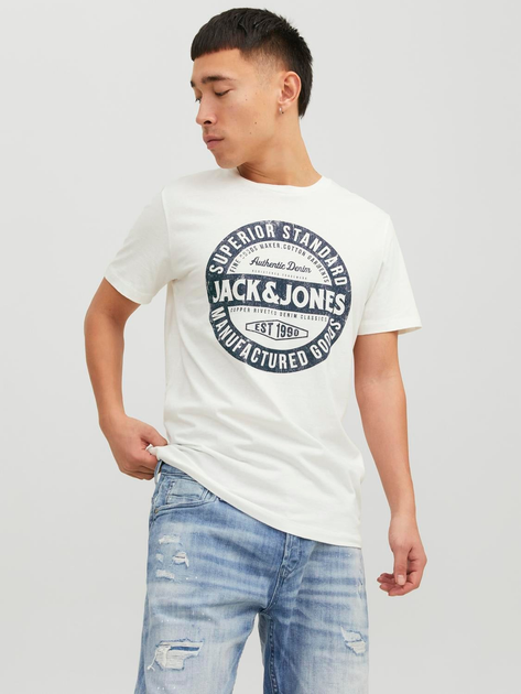 Акція на Футболка Jack & Jones 12232972-56381 L Cloud Dancer від Rozetka