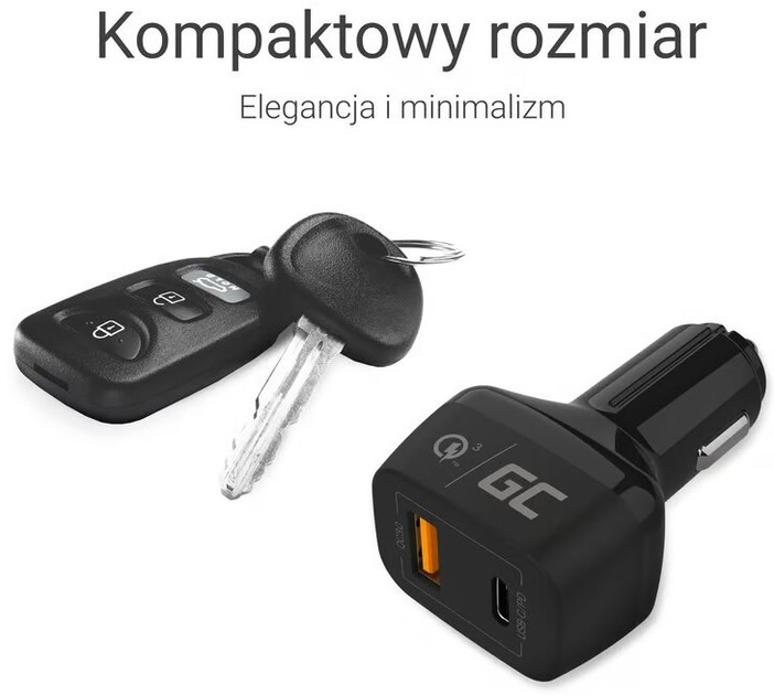 Ładowarka samochodowa Green Cell USB Type-C Black (5902719428241) - obraz 4