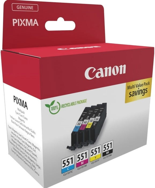 Набір картриджів Canon CLI-551 Black/Magenta/Cyan/Yellow (6509B015) - зображення 1