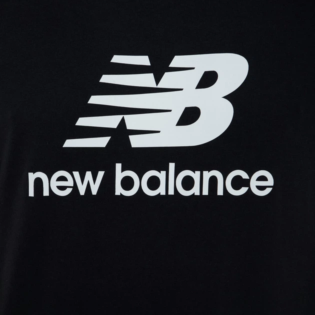 Футболка бавовняна довга чоловіча New Balance Stacked Logo MT41502 M Чорна (196941811048) - зображення 7