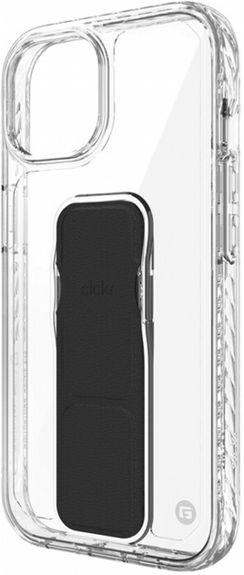 Etui plecki CLCKR Stand and Grip Case 54502 do Apple iPhone 15 Transparent/Black (4251993301452) - obraz 1