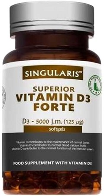 Вітамін D3 Singularis Forte 5000 IU 60 капсул (5350663900847) - зображення 1
