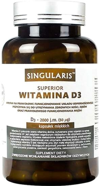 Witamina D3 Singularis Forte 2000 IU 60 caps (5903263262213) - obraz 1