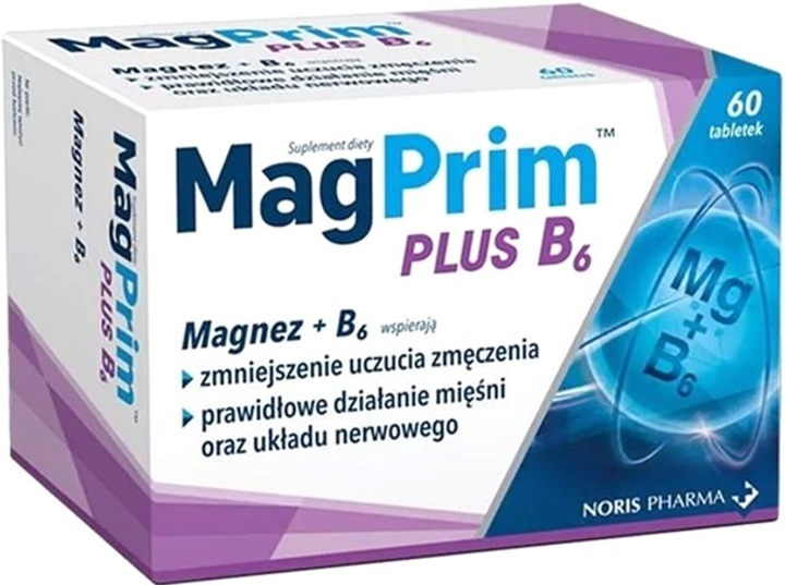 Kompleks witamin i minerałów Noris Pharma Magprim Plus B6 60 tabs (7630019301503) - obraz 1