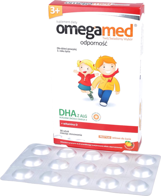 Kwasy tłuszczowe Omegamed Resistance 3+ DHA Vitamin D 30 szt (5901785303605) - obraz 2