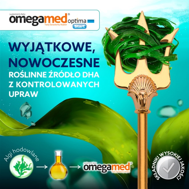Suplement diety Omegamed Optima Start DHA Algae Folic acid Iodine Vitamin D 30 caps (5901785304602) - obraz 3