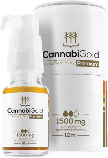 Kwasy tłuszczowe Hempoland CannabiGold Premium Canabia Oil 1500 12 ml (5907769893292) - obraz 1