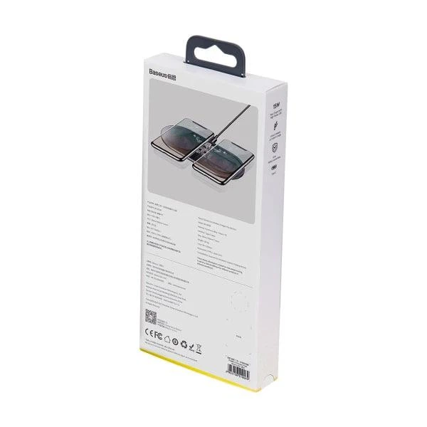 Бездротовий зарядний пристрій Baseus Simple 2in1 For Phone + Pods Pro Wireless Charger с технологією Qi 15W WXJK-CA02) Transparent - зображення 14