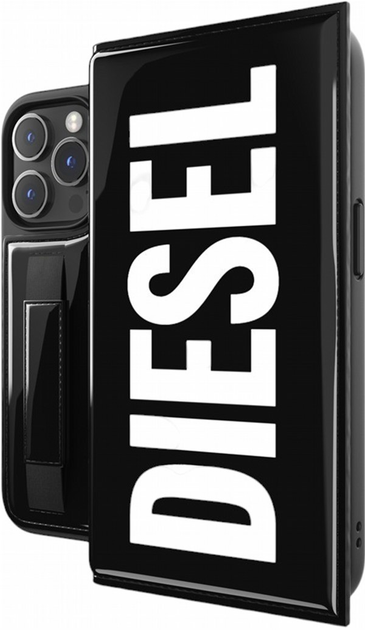 Etui plecki Diesel Wallet Case do Apple iPhone 14 Pro Black/White (8718846101318) - obraz 2