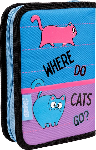 Пенал твердый 1Вересня одинарный с двумя клапанами HP-04 Pink and Blue (533456) - изображение 2