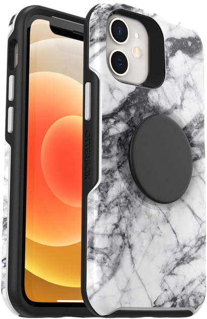 Панель Otterbox Otter+Pop Symmetry для Apple iPhone 12 mini White Marble (840104215524) - зображення 2