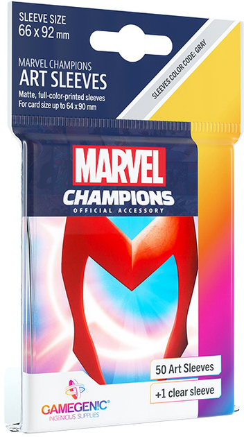 Сорочки для карт Gamegenic Marvel Champions Art Sleeves 66 x 91 мм Scarlet Witch 50 + 1 шт (4251715410530) - зображення 3