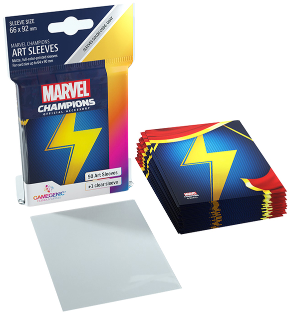 Сорочки для карт Gamegenic Marvel Champions Art Sleeves 66 x 91 мм Ms. Marvel 50 + 1 шт (4251715410554) - зображення 2