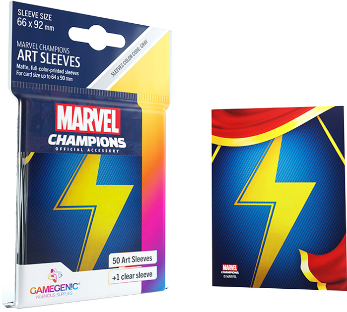 Сорочки для карт Gamegenic Marvel Champions Art Sleeves 66 x 91 мм Ms. Marvel 50 + 1 шт (4251715410554) - зображення 5
