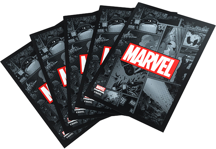 Сорочки для карт Gamegenic Marvel Champions Art Sleeves 66 x 91 мм Black 50 + 1 шт (4251715410592) - зображення 2