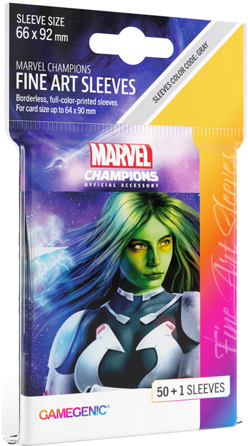 Koszulki na karty Gamegenic do gry Marvel Champions Fine Art Sleeves 66 x 92 mm Gamora 50 + 1 szt (4251715410639) - obraz 1