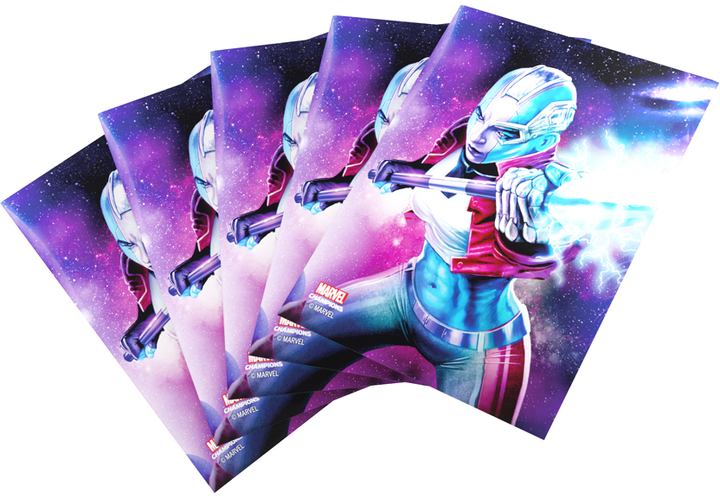 Сорочки для карт Gamegenic до гри Marvel Champions Fine Art Sleeves 66 x 92 мм Nebula 50 + 1 шт (4251715410653) - зображення 3