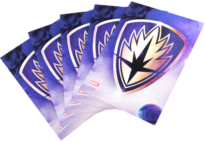 Сорочки для карт Gamegenic до гри Marvel Champions Fine Art Sleeves 66 x 92 мм Guardians Logo 50 + 1 шт (4251715411889) - зображення 3